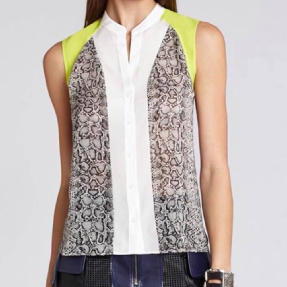 BCBG Silk snakeskin top